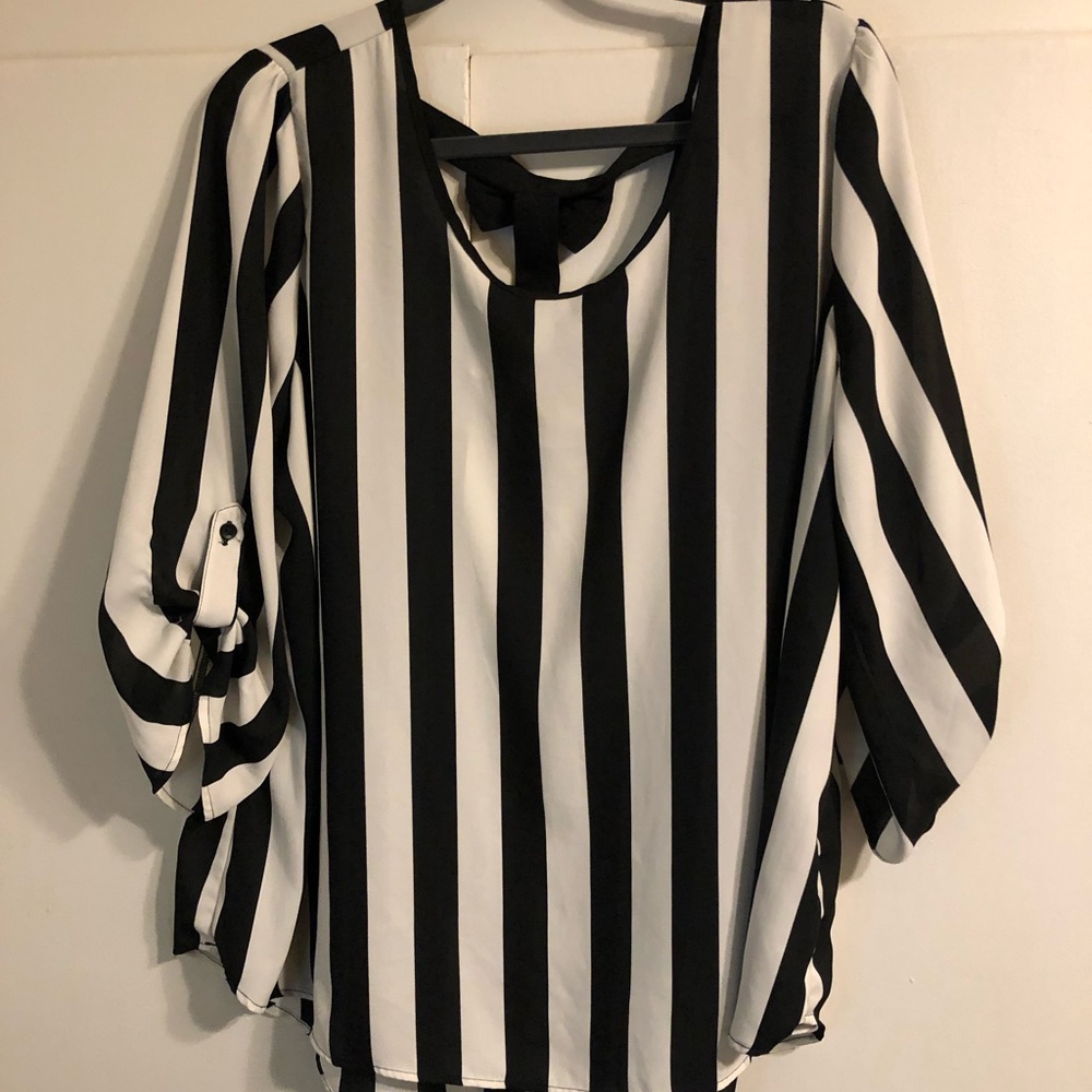 Sheer striped blouse